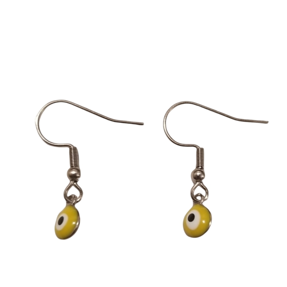 Handcrafted Evil Eye Earrings (yellow)